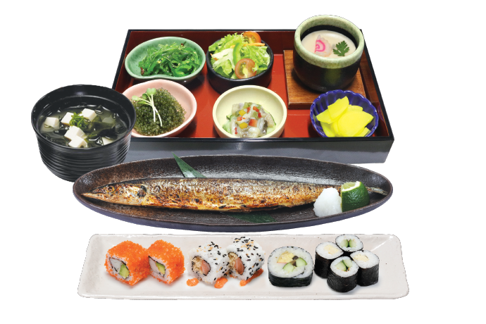 GRILLED PACIFIC SAURY &  ROLLS SET
