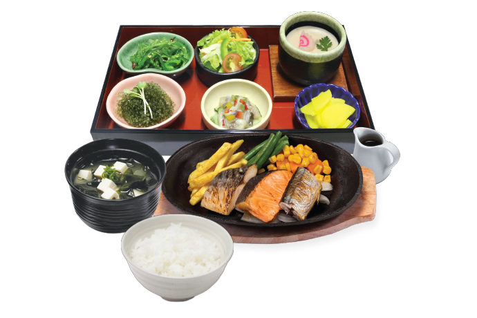 3-KIND GRILLED FISH AND RICE SET