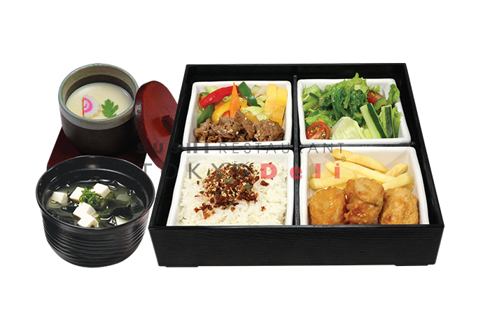 US BEEF TERIYAKI, CHICKEN & HOT UDON BENTO