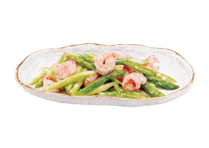 STIR - FRIED SHRIMP & ASPARAGUS