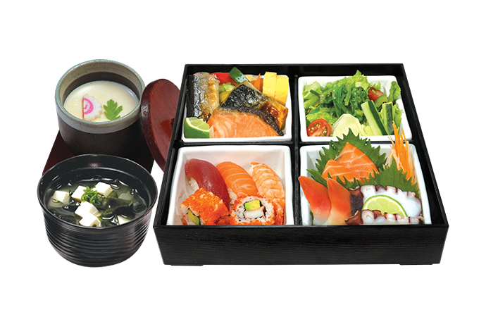 SASHIMI, SUSHI & GRILLED FISH BENTO