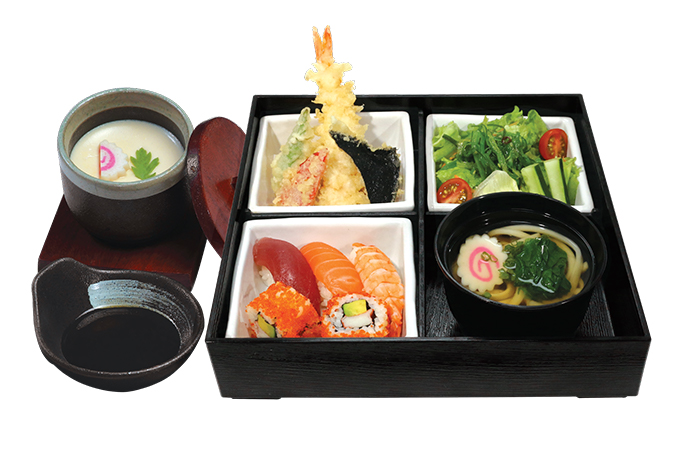 SUSHI, TEMPURA AND HOT UDON BENTO